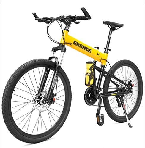 Folding Bike : 24 Inch Folding Mountain Bike 30 Speed Aluminum Alloy Bicycle Adult Off-Road Travel Bicycle Male