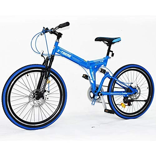 Folding Bike : 24" Lightweight Alloy Folding City Bike Bicycle, 7 SP, Seat shock absorption