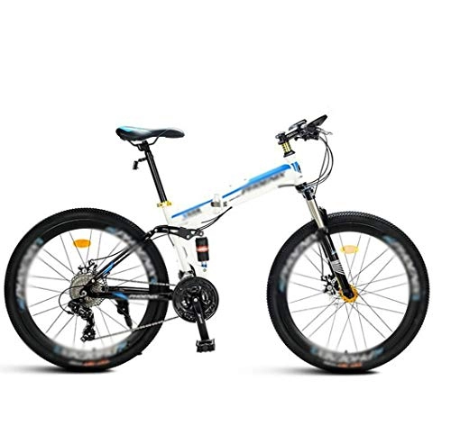 Folding Bike : 26" 21-speed Mountain Folding Bike, Unisex Bicycles, Flying Wheel Variable-speed Off-road Mountain Bike Sport Bike, Double Shock-absorbing Student MTB Racing Bike, Quick Disassembly Folding Easy To Us
