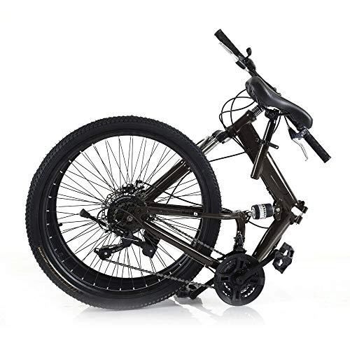 Folding Bike : 26"" Folding Bike Mountain Bike Folding Bike 21 Speed Bicycle For Outdoor Cycling, Front and Rear Brakes, Disc Brakes, Adjustable Seat Height 80-95cm