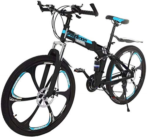 Folding Bike : 26 in Comfort Bikes for Adults Folding Mountain Bike 21 Speed Riding Bicycle Full Suspension MTB Bikes