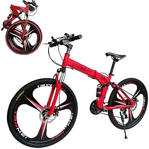 Folding Bike : 26 inch Bikes Folding Bicycle Mountain Bike Dual Disc Brake, Double Shock, 21 / 24 Speed, Lightweight and Durable for Men Women Bike 5-27, 24 Speed fengong (Color : 24 Speed)
