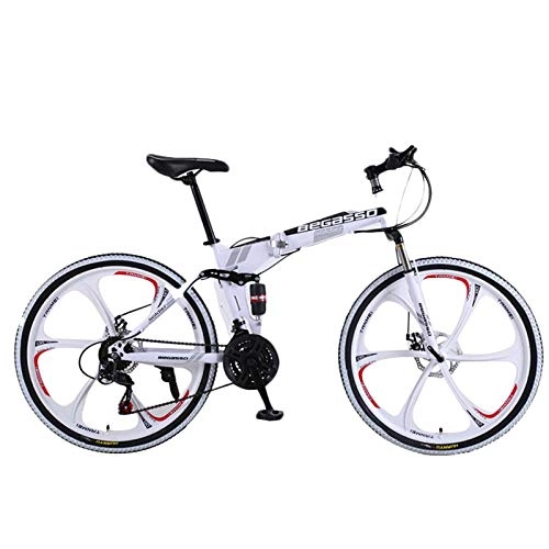 Folding Bike : 26-inch foldable road bike-mechanical brake-suitable for adult, student and youth off-road mountain bike-White_6 impeller