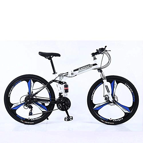 Folding Bike : 26 inch lightweight mini folding mountain bike small portable durable bicycle road city bike-White black tire_26 inch 27 speed