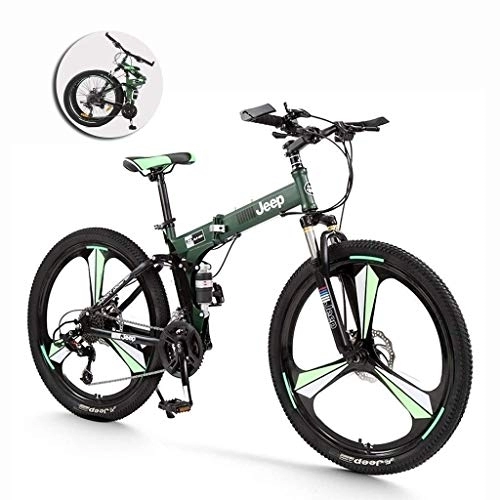 Folding Bike : 26 Inch Outroad Mountain Bike, Light Weight Folding Bike, Portable City Folding Compact Bike Bicycle, Adult Female Folding Bicycle Adults Men And Women (Color : Green) fengong (Color : Green)