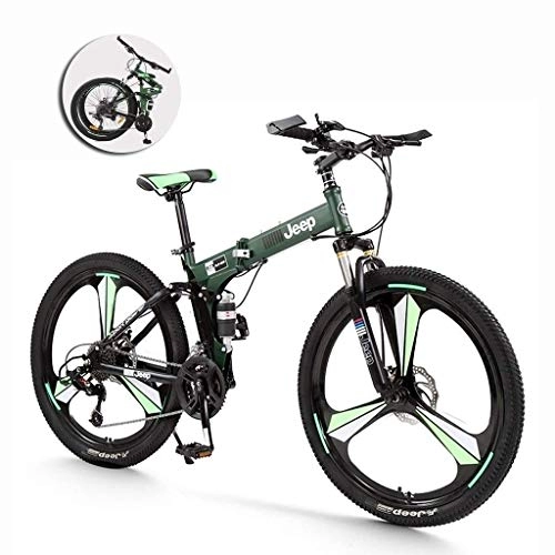 Folding Bike : 26 Inch Outroad Mountain Bike, Light Weight Folding Bike, Portable City Folding Compact Bike Bicycle, Adult Female Folding Bicycle Adults Men And Women (Color : Green) peng (Color : Green)