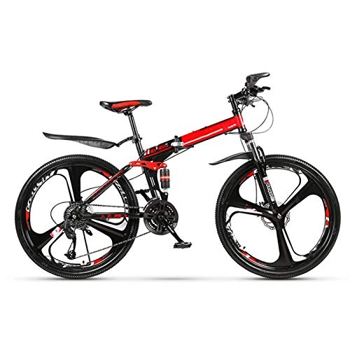 Folding Bike : 26 Inch Wheel Adult Off-Road Mountain Bike, for 24speed Variable Speed Foldable Road Bicycle Carbon Steel Frame Racing Ride, for Urban Environment and Commuting To and From Get Off Work