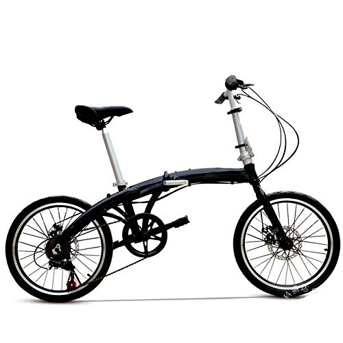 Folding Bike : 26" Mountain Bike Folding bicycle with 20 inch wheels and 7-speed high carbon steel bicycle-black_20 inches