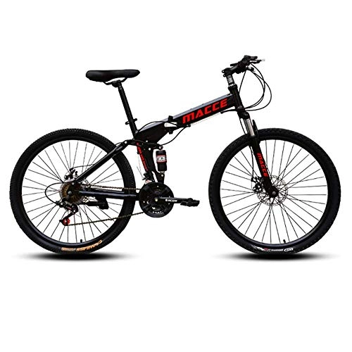 Folding Bike : 26" Mountain Bike for Men Women, Folding Lightweight Suspension Frame Bicycle, 21 Speed, High Carbon Steel Outroad Bicycles, for Sport Cycling peng