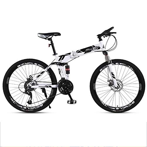 Folding Bike : 26inch Mountain Bike, Folding Hard-tail Mountain Bicycles, Carbon Steel Frame, Dual Suspension and Dual Disc Brake (Color : Black, Size : 27-speed)
