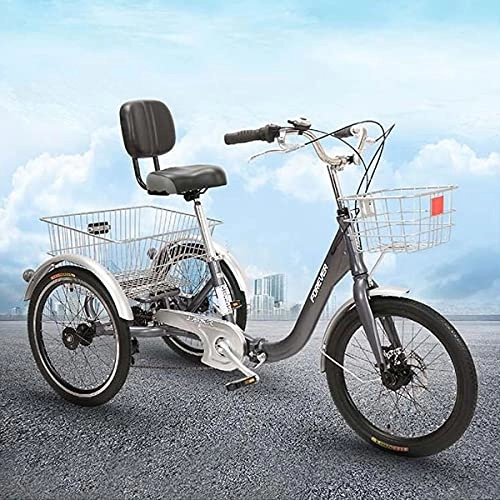 Folding Bike : 3 wheel bikes Three Wheel Bike Adult Folding Trike 7 Speed Folding Adult Tricycle 3 Wheel Bikes with Low Step-Through Foldable Tricycle with Basket for Adults Women Men Seniors Cycling Pedalling