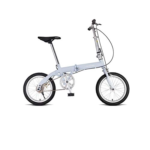 Folding Bike : 8haowenju Folding Bicycle, Adult Men And Women Ultra Light Portable Road Bike, 16 Inch Small Student Bicycle (Color : Light blue, Size : 16 inches)