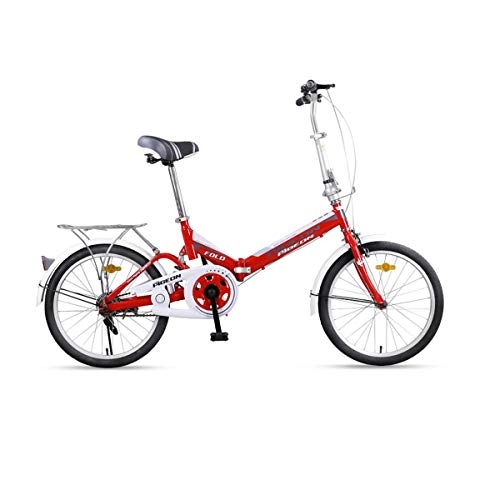 Folding Bike : 8haowenju Folding Bicycle, Rim Diameter 20 Inches, Men's And Women's Quick-loading Light Portable Bicycle, Aluminum Alloy (Color : Red, Size : 20 inches)
