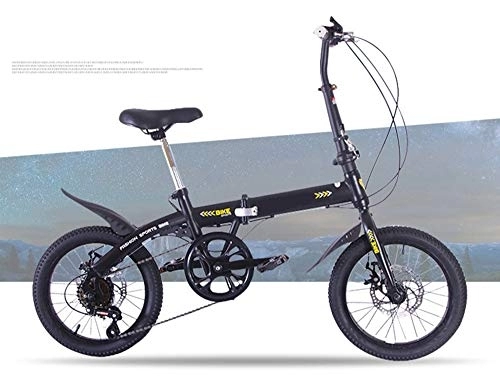 Folding Bike : ABDOMINAL WHEEL Bicycle Folding Bicycle Adult Men And Women 16 Inch Folding Speed Bicycle Lightweight Portable Commuter Car Bicycle