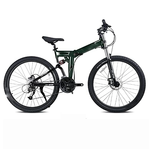 Folding Bike : ADASTE 27.5 inch Foldable Mountain Bike 27 Speed Double Shock Absorption Bicycle Mechanical Disc Brakes;For Beaches or Snow