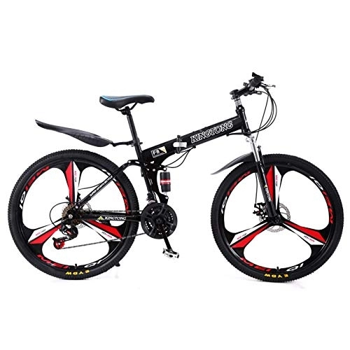 Folding Bike : Adult 24 / 26 Inch Folding Mountain Bike, 24 / 27 Speed Folding MTB Outroad Bicycles Double Disc Brake / Double Shock for Adults Women Men Student Foldable Bicycle Urban A, 24 inch 24 speed