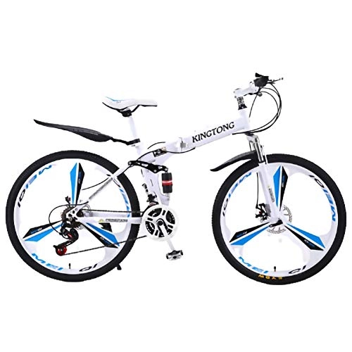 Folding Bike : Adult 24 / 26 Inch Folding Mountain Bike, 24 / 27 Speed Folding MTB Outroad Bicycles Double Disc Brake / Double Shock for Adults Women Men Student Foldable Bicycle Urban B, 24 inch 24 speed