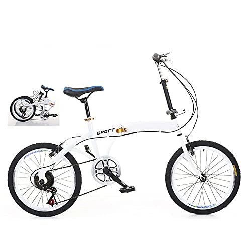 Folding Bike : Adult Bike Folding Frame Bicycle 6 Gear Speed Double V brake Heavy Duty Kick Stand