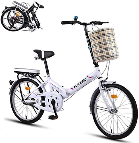 Folding Bike : Adult folding bike 20-inch lightweight carbon steel frame bicycle portable foldable bicycle, very suitable for urban riding and commuting-D
