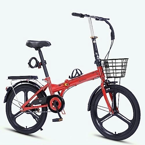 Folding Bike : Adult Folding Bike, City Folding Bicycle, with Rear Carry Rack, Front and Rear Fenders, for Mens and Womens B, 20in