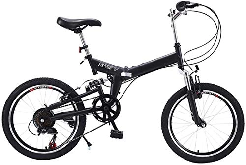 Folding Bike : Adult Folding Bike, Foldable Bicycle, Folded Within 15 Seconds, Streamline Frame, 20in High Carbon Steel 7 Speed Lightweight Mini Folding Bike
