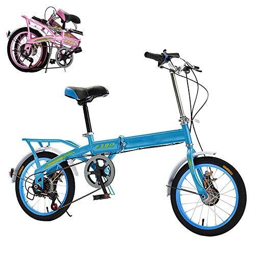 Folding Bike : Adult Folding Bike, Mini Folding Bike, High Carbon Steel Lightweight Foldable Bikes, 20in 6 Speed Foldable Bicycle Folded Within 15 Seconds, Streamline Frame