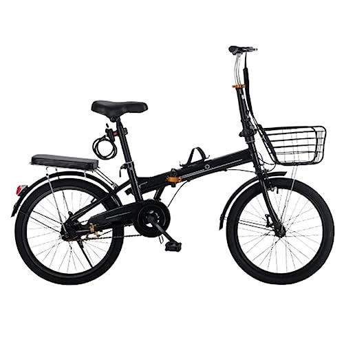 Folding Bike : Adult Folding Bikes, Mountain Bike Portable Bicycle High Carbon Steel Frame Adjustable Height Bicycle for Adult Student (C 20in)