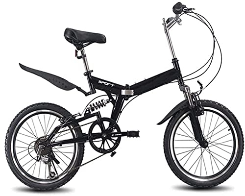 Folding Bike : Adult mountain bike- 20inch Folding Mountain Bike, 6 Variable Speed Bicycle Road Bike Male Female Cycling Folding Bicycle Variable Speed Bike, for Urban Environment and Commuting To and From Get