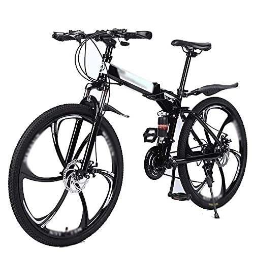 Folding Bike : Adult Mountain Bike, Bicycle High Carbon Steel Double Disc Brake Folding MTB Student Bicycle Men And Women Outdoor Bikes, 21speed