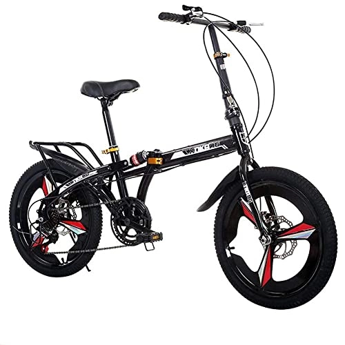 Folding Bike : Adult mountain bike- City Bike Unisex Adults Folding Mini Bicycles Lightweight for Men Women Ladies Teens Classic Commuter with Adjustable Handlebar & Seat, aluminum Alloy Frame, 7 Speed - 20 In