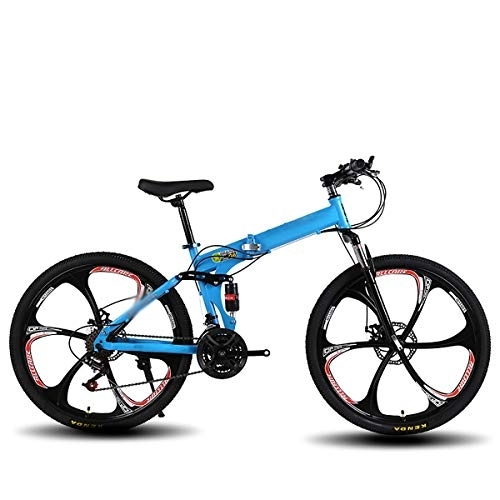 Folding Bike : Adult Mountain Bikes, Folding Bike, Foldable Outroad Bicycles, Folded Within 15 Seconds, 24 * 26In 21 * 24 * 27 Speed Folding Outdoor Bicycle