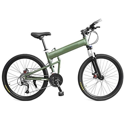Folding Bike : Adult Mountain Bikes Mountain Folding Bicycle, 26" 30 Speed All-Aluminum Off-Road Variable Speed Bicycle Portable Unisex Double Disc Brake Anti-Slip Bikes Easy To Carry