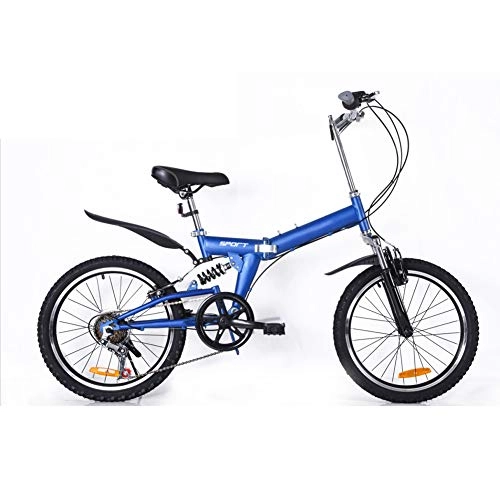 Folding Bike : Adult Mountain Bikes Speed Bicycle Suspension Steel Carbon Mountain Bicycles To Ride More Comfortable Load Capacity130kg Folding Bicycles, Blue