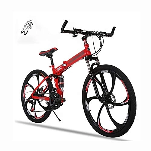 Folding Bike : Adult MTB Bikes, Folding Outroad Bicycles, Foldable Mountain Bicycle, Folding Bike, 21 Speed Lightweight Mini Folding Bike 26Inch