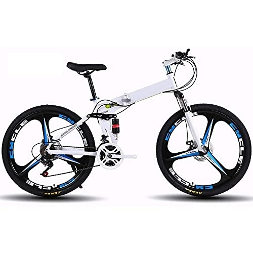 Folding Bike : Adult Road Bike 26 Inch Tires Speed, Folding Mountain Bike Full Suspension Men, MTB Bike Double Disc Brake Boys