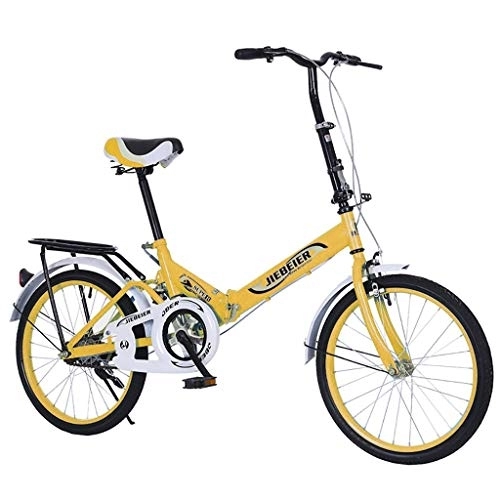 Folding Bike : Adult Road Racing Bike Mountain Bikes 20-inch Foldable Lightweight Bicycle for Adult, Students, Women's City Mountain Cycling Bike with Back Seat
