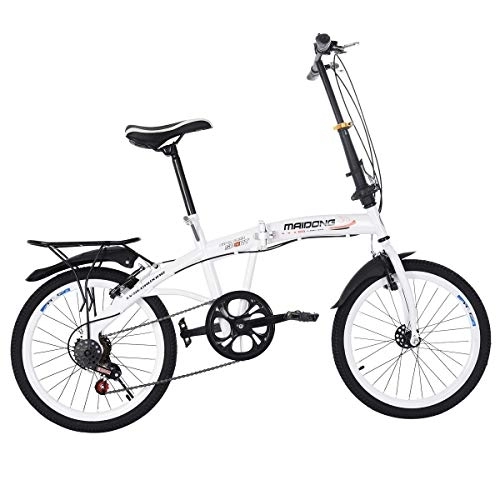Folding Bike : Adult Road Racing Bike Mountain Bikes 20in Folding Bicycle 7 Speed City Suspension Compact Bike with High Tensile Steel Urban Commuters Mountain Bike for Adult Men and Women Teens