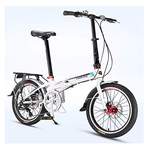 Folding Bike : Adults Folding Bike, 20 Inch 7 Speed Foldable Bicycle, Super Compact Urban Commuter Bicycle, Foldable Bicycle with Anti-Skid and Wear-Resistant Tire Mountain Bikes