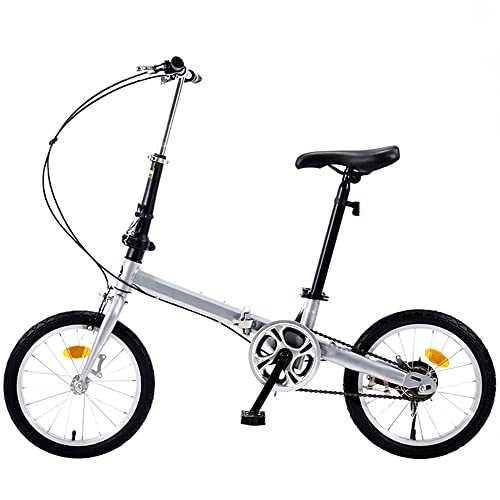 Folding Bike : Agoinz 16" Gray Bicycl Mountain Bike Dustproof Wear Resistant, Effortless Riding Folding Bike, Breathable And Smooth Soft Cushion, Tires Low Friction