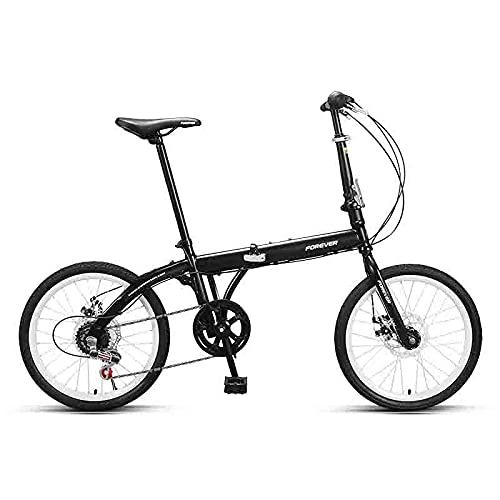 Folding Bike : Agoinz 20-inch Foldable Mountain Bike, 7-speed Transmission With High Shock Absorption, Mechanical Disc Brake, Can Be Used For Urban Travel And Fun