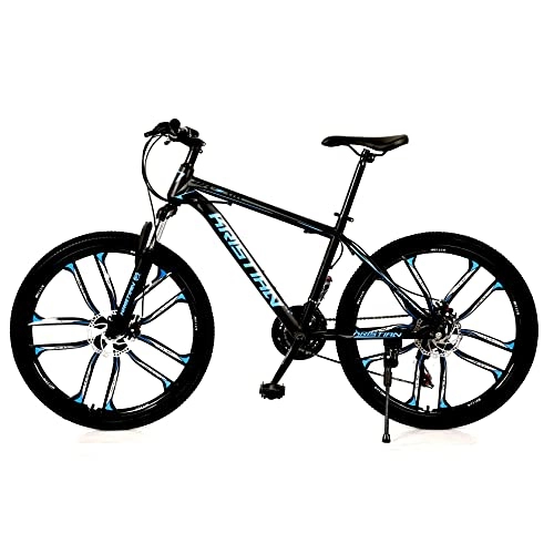 Folding Bike : Agoinz 30-speed Gearbox, 67-inch Body, Dual Shock Absorbers, Folding Bikes, Dual Disc Brakes, Ten-wheel Mountain Bikes For Recreational Bikes, Suitable For Travel And Easy To Carry, Blue
