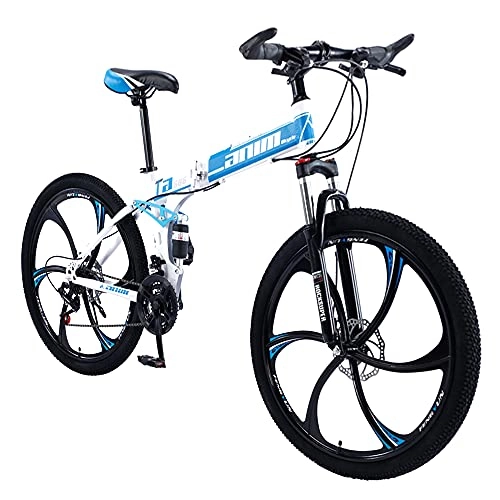 Folding Bike : Agoinz Bike 27 Speeds Blue Bikes, With Anti Slip Wear Resistant, Wheel Dual Mountain Fast Folding Ergonomic Lightweight Bike Sport For Men Or Women