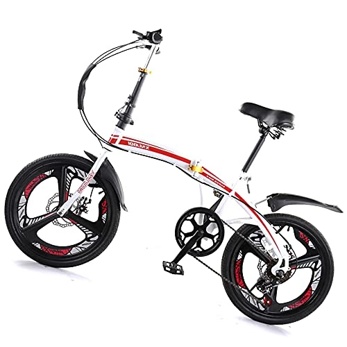 Folding Bike : Agoinz Bikes Mountain Cycling Thickened High Carbon Steel Material, Six Level Shifting, For 20 Inch, Fast Folding Ergonomic For Adults Men Women Red