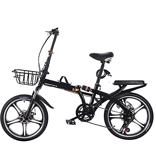 Folding Bike : Agoinz Black Folding Bike Mountain Bike, Dustproof Wear-resistant Tires Bicycl Low Friction, Effortless Riding, Breathable And Smooth Soft Cushion