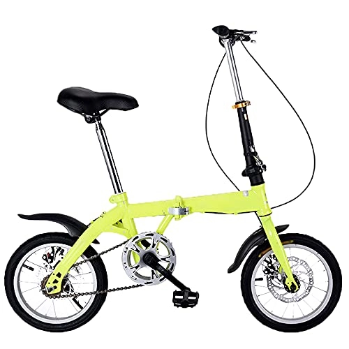 Folding Bike : Agoinz Green Bicycl Mountain Bike Dustproof Wear-resistant, Effortless Riding, Breathable And Smooth Soft Cushion, Tires Low Friction 16 Inches Folding Bike