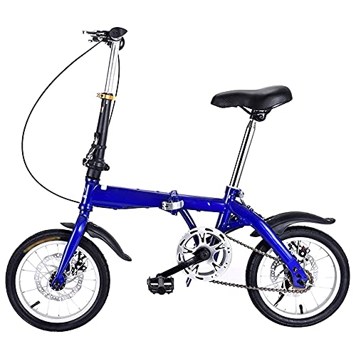 Folding Bike : Agoinz Mountain Bike 12" Folding Bike For Adults Blue Folding Bike Soft Cushion, Dustproof Wear-resistant Tires Bicycl Low Friction, Effortless Riding