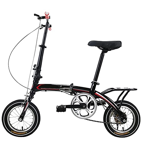 Folding Bike : Agoinz Mountain Bike Black 12 Inches Dustproof Wear-resistant Tires Bicycl Low Friction, Effortless Riding, Breathable And Smooth Soft Cushion Folding Bike Happy