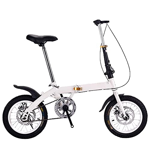 Folding Bike : Agoinz Mountain Bike Folding Bike 16 Inches Dustproof Wear-resistant, Breathable And Smooth Soft Cushion White Bicycl Effortless Riding, Tires Low Friction