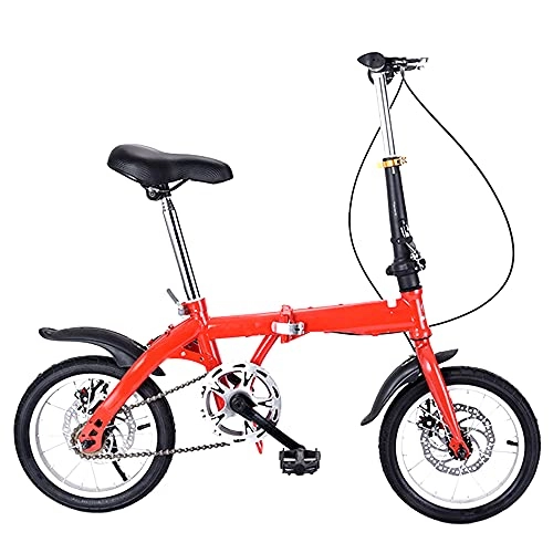 Folding Bike : Agoinz Mountain Bike Folding Bike Dustproof Wear-resistant, Breathable And Smooth Soft Cushion Red Bicycl Effortless Riding, Tires Low Friction 16 Inches