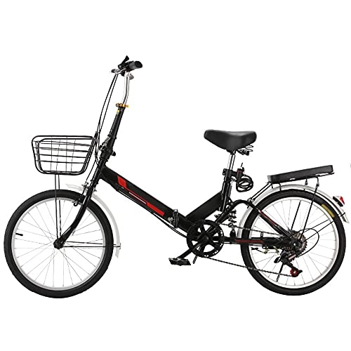 Folding Bike : Agoinz Mountain Bike Folding Bike Lightweight And Stylish, Variable Speed Bicycle, Shock Absorbing, With Back Seat And Basket, Running On The Highway, White